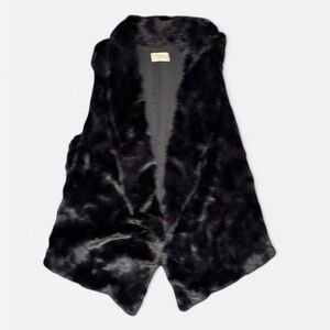 Show Me Your Mumu Fausta Faux Fur Black Vest XL Open Front